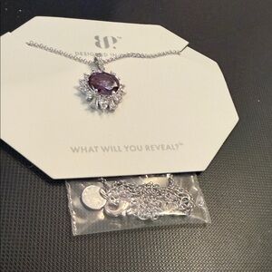 Dazzling Silver Necklace with Purple Gemstone